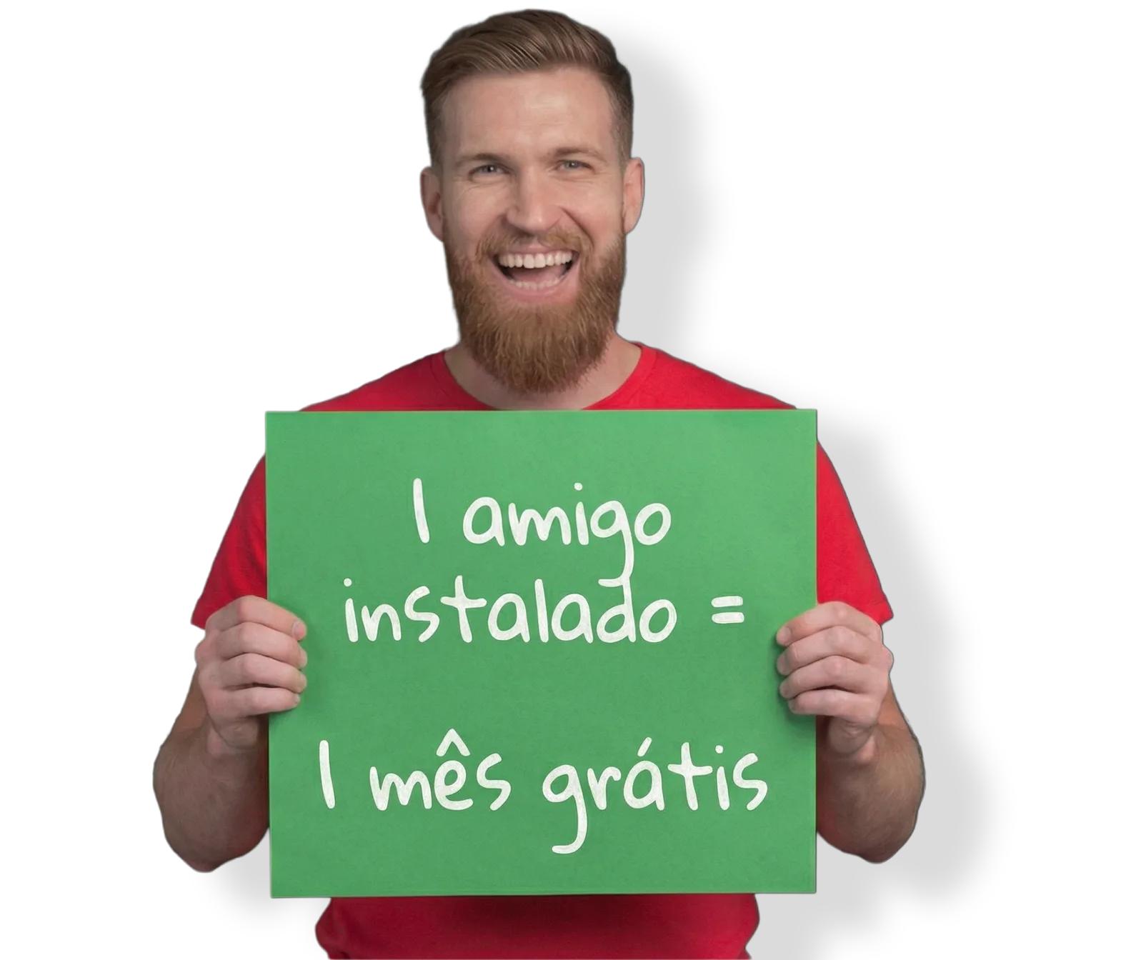 Cliente comemorando bônus de indicação